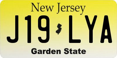 NJ license plate J19LYA