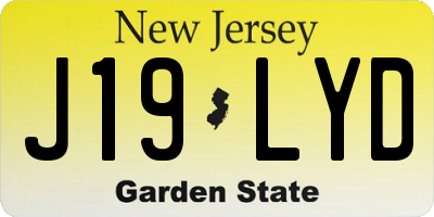 NJ license plate J19LYD