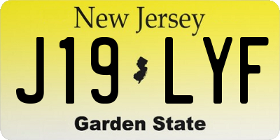 NJ license plate J19LYF