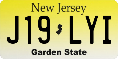NJ license plate J19LYI