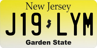 NJ license plate J19LYM