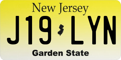 NJ license plate J19LYN