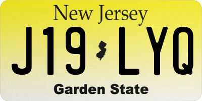 NJ license plate J19LYQ