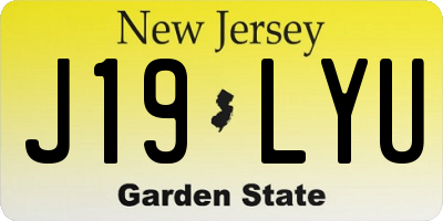 NJ license plate J19LYU
