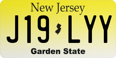NJ license plate J19LYY