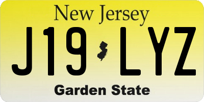 NJ license plate J19LYZ