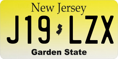 NJ license plate J19LZX