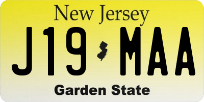 NJ license plate J19MAA