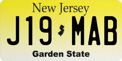 NJ license plate J19MAB