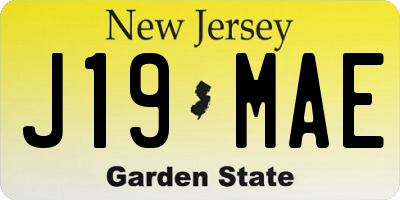 NJ license plate J19MAE