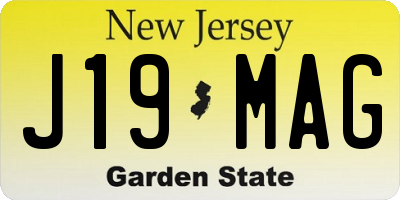NJ license plate J19MAG
