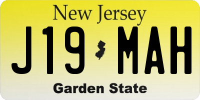 NJ license plate J19MAH