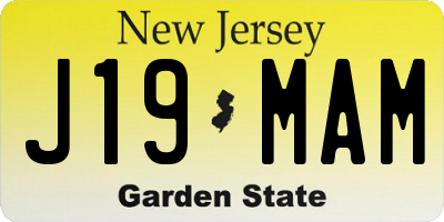 NJ license plate J19MAM