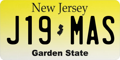 NJ license plate J19MAS