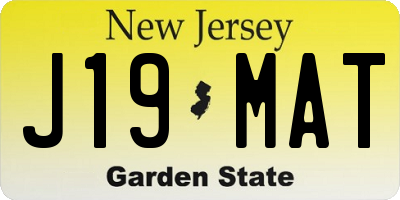 NJ license plate J19MAT
