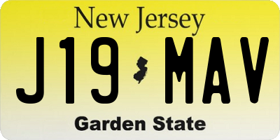 NJ license plate J19MAV