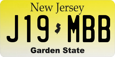 NJ license plate J19MBB