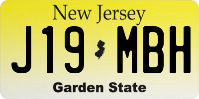 NJ license plate J19MBH