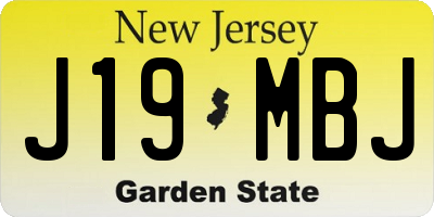 NJ license plate J19MBJ