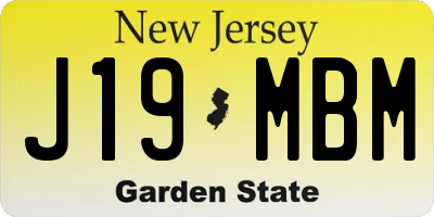 NJ license plate J19MBM