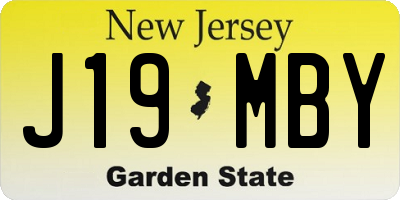 NJ license plate J19MBY