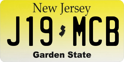 NJ license plate J19MCB