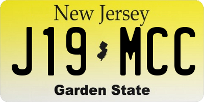 NJ license plate J19MCC