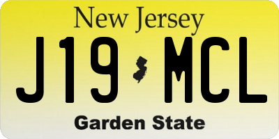 NJ license plate J19MCL