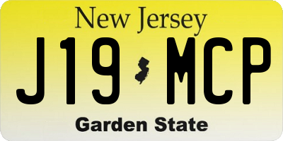 NJ license plate J19MCP