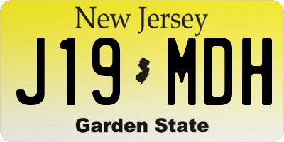 NJ license plate J19MDH