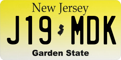 NJ license plate J19MDK