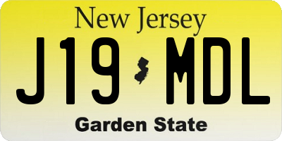 NJ license plate J19MDL