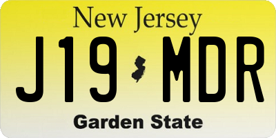 NJ license plate J19MDR
