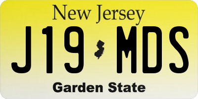 NJ license plate J19MDS