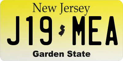 NJ license plate J19MEA