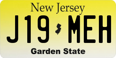 NJ license plate J19MEH