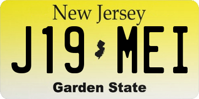 NJ license plate J19MEI