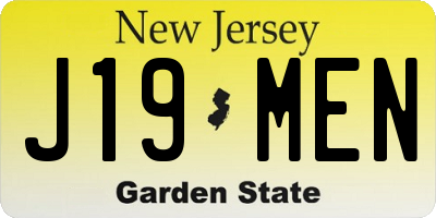 NJ license plate J19MEN