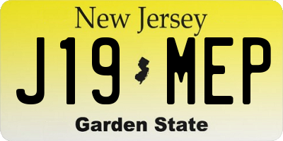 NJ license plate J19MEP