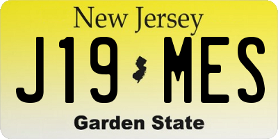 NJ license plate J19MES