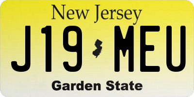 NJ license plate J19MEU