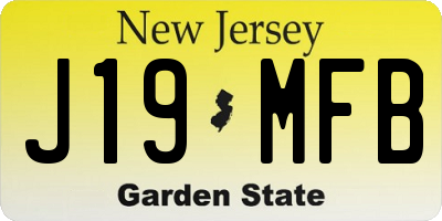 NJ license plate J19MFB