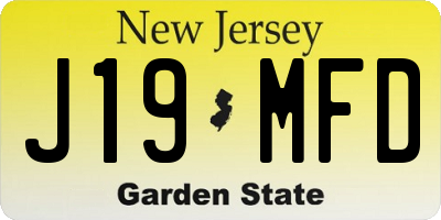 NJ license plate J19MFD