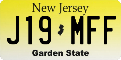 NJ license plate J19MFF