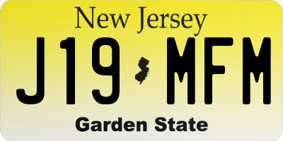 NJ license plate J19MFM