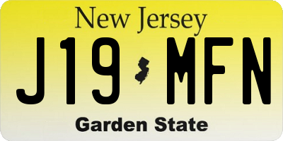 NJ license plate J19MFN