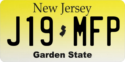 NJ license plate J19MFP