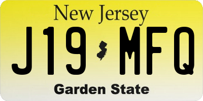 NJ license plate J19MFQ