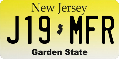 NJ license plate J19MFR