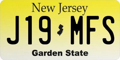 NJ license plate J19MFS